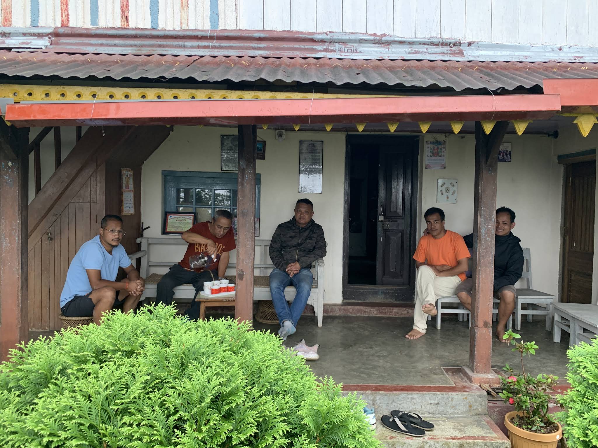 Gurung Family welcoming guests at Nepal Village Homestay in Ilam